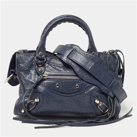 balenciaga mini city navy blue